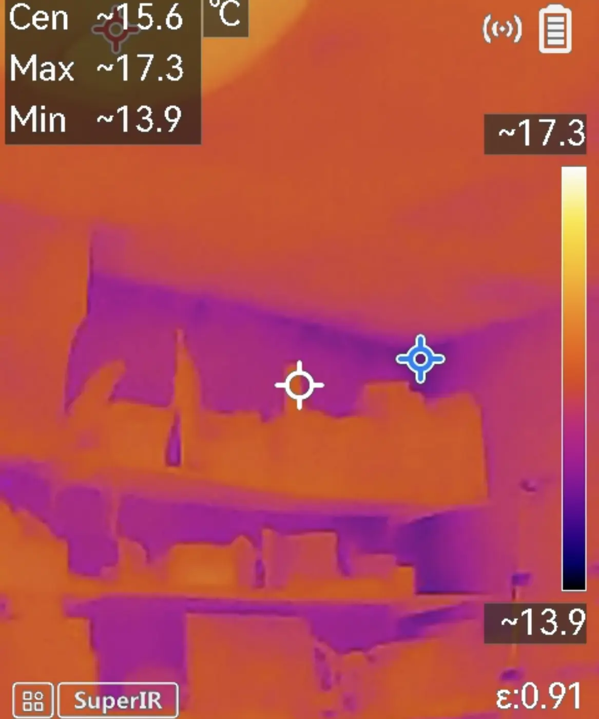 Image de caméra thermique pendant une recherche