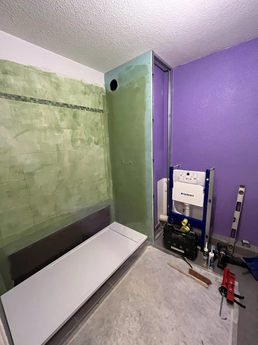 Salle de bain en cours de création